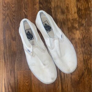 White Slip-On Vans
